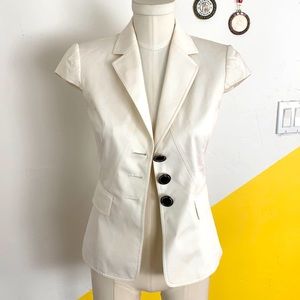 Antonio Melani Short Sleeve Cotton Suit Jacket - Size 0